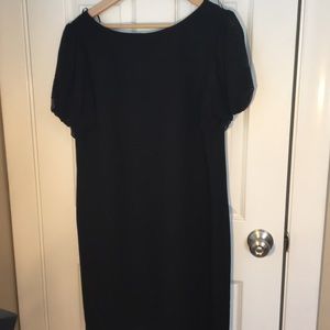 Black Taylor dress with sheer sleeves